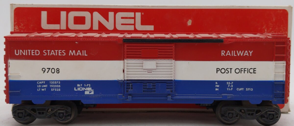 Lionel 6-9708 O Gauge United States Mail Boxcar VG/Box