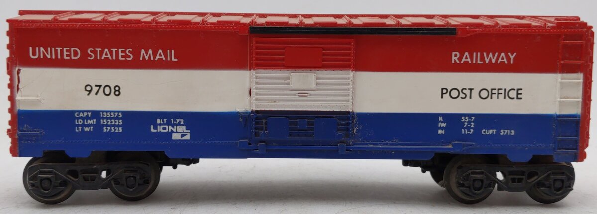 Lionel 6-9708 O Gauge United States Mail Boxcar VG/Box