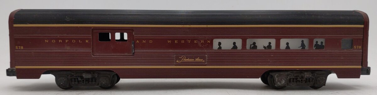Lionel 6-9563 O Gauge Norfolk & Western Aluminum Combo Car #578 VG