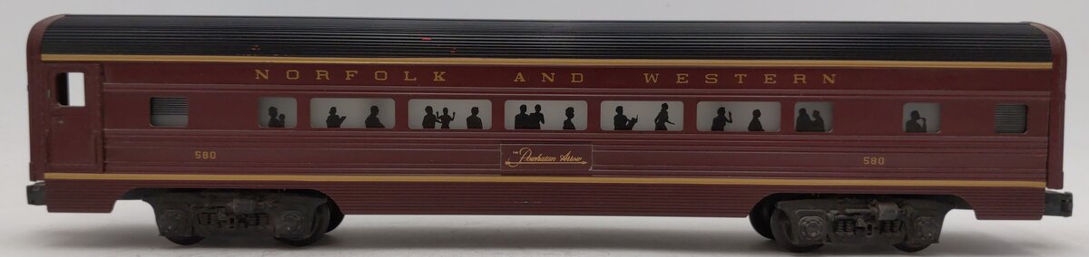 Lionel 6-9565 O Gauge Norfolk & Western Aluminum Passenger Car #580 VG