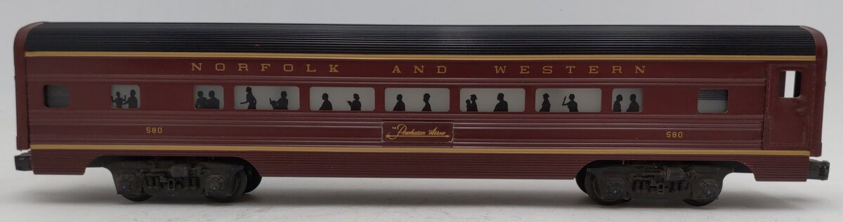 Lionel 6-9565 O Gauge Norfolk & Western Aluminum Passenger Car #580 VG