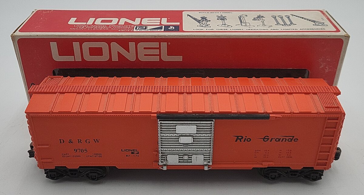 Lionel 6-9705 O Gauge Denver & Rio Grande Western Box Car EX/Box