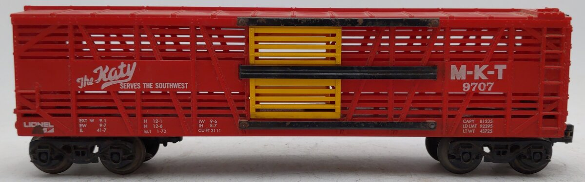 Lionel 6-9707 O Gauge Missouri, Kansas and Texas Cattle Car/Box