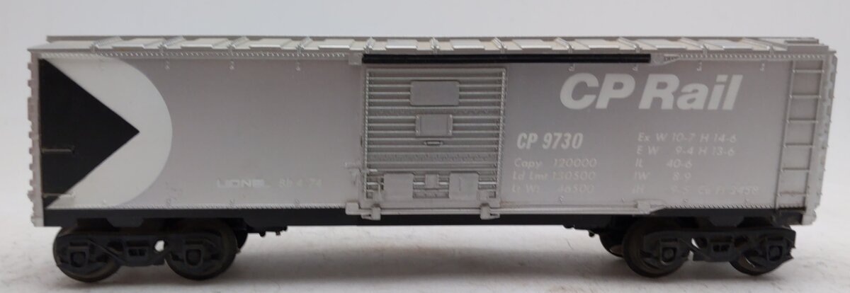 Lionel 6-9730 O Gauge CP Rail Boxcar - White Letter Version VG/Box