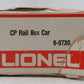 Lionel 6-9730 O Gauge CP Rail Boxcar - White Letter Version VG/Box