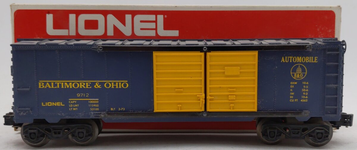 Lionel 6-9712 O Gauge Baltimore & Ohio Automobile Car EX/Box