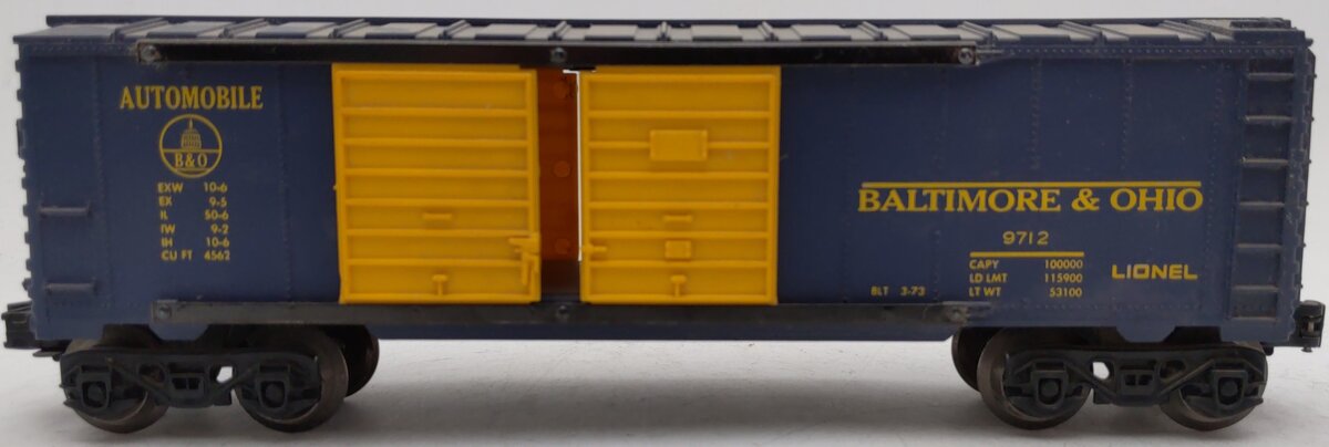 Lionel 6-9712 O Gauge Baltimore & Ohio Automobile Car EX/Box