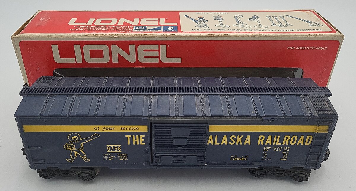 Lionel 6-9758 O Gauge Alaska Railroad Boxcar EX/Box