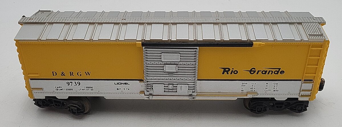 Lionel 6-9739 O Gauge Denver and Rio Grande Western Boxcar EX/Box