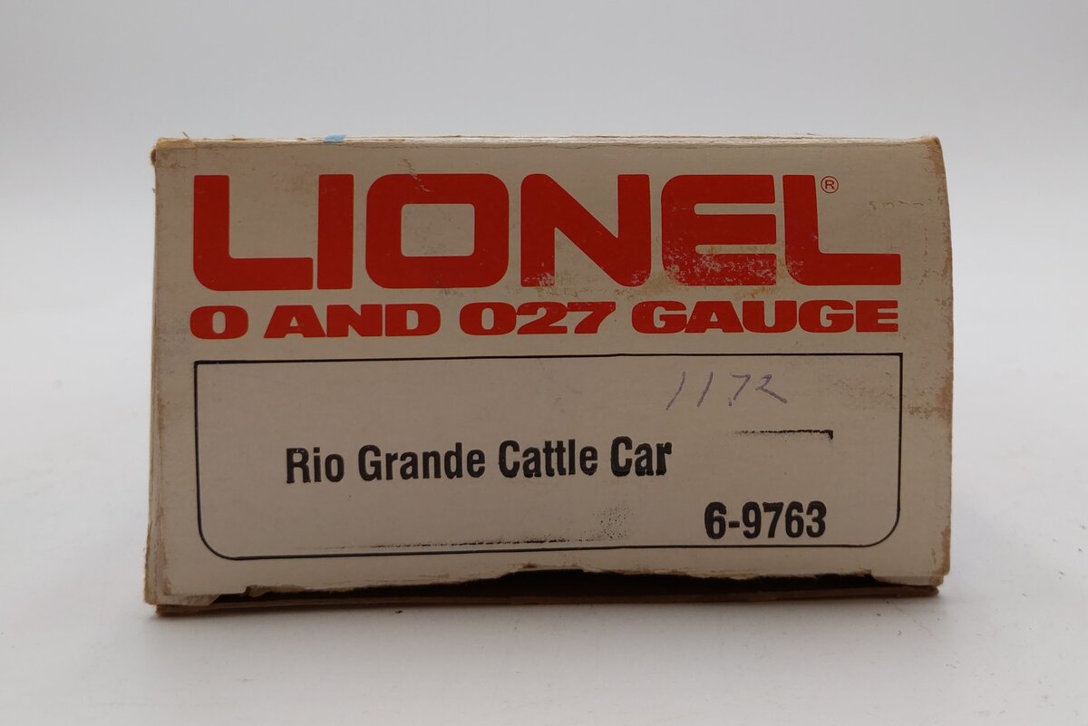 Lionel 6-9763 O Gauge Rio Grande Cattle Car #9763 EX/Box