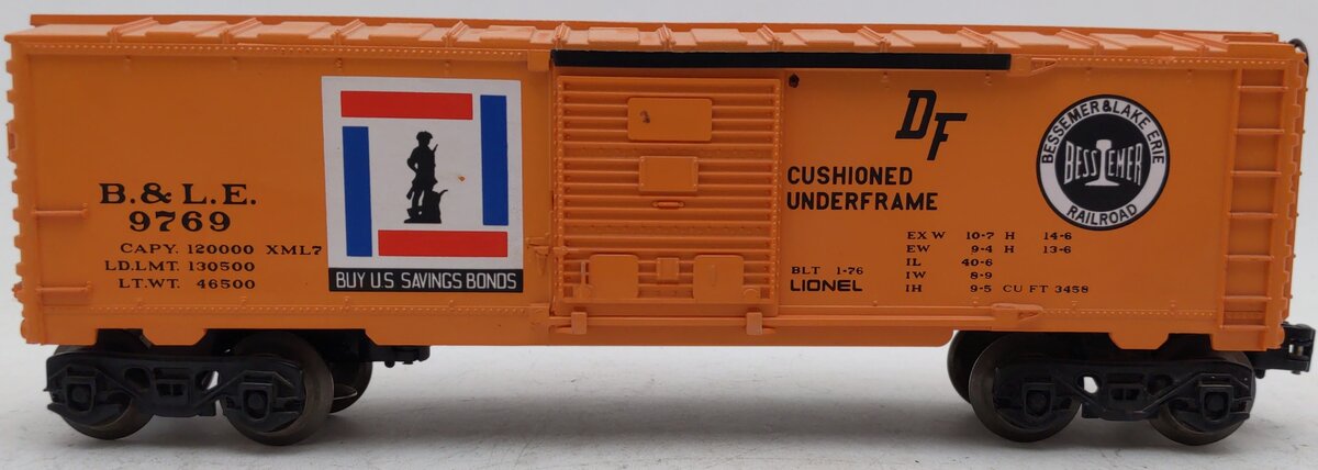 Lionel 6-9769 O Gauge Bessemer & Lake Erie Boxcar VG/Box