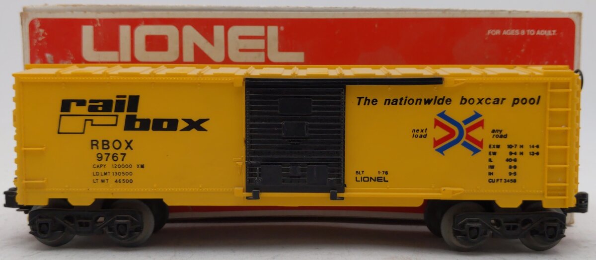 Lionel 6-9767 O Gauge Rail Box Boxcar VG/Box