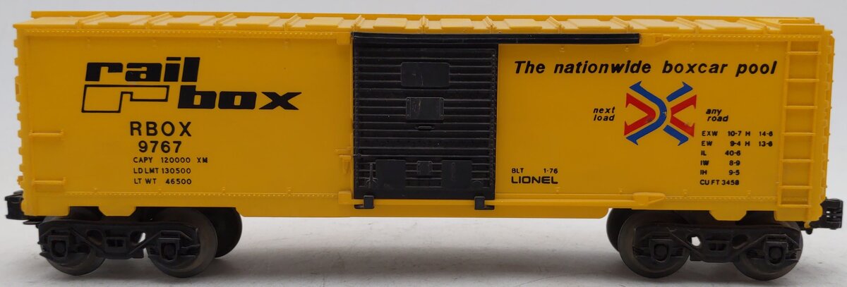 Lionel 6-9767 O Gauge Rail Box Boxcar VG/Box