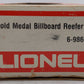 Lionel 6-9860 O Gauge Gold Medal Flour Billboard Reefer Car EX/Box