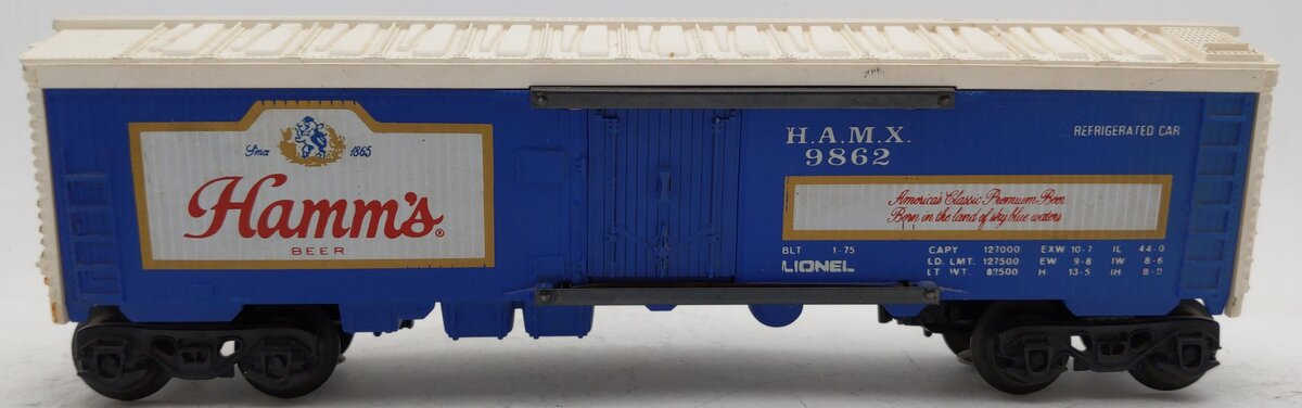 Lionel 6-9862 O Gauge Hamm's Beer Billboard Reefer Car VG