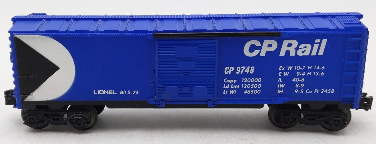 Lionel 6-9748 O Gauge CP Rail Blue Boxcar #9748 EX/Box