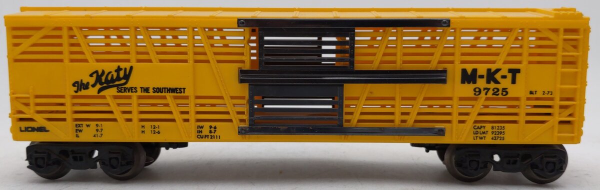 Lionel 6-9725 O Gauge Missouri Kansas Texas Bi-Level Stock Car VG/Box