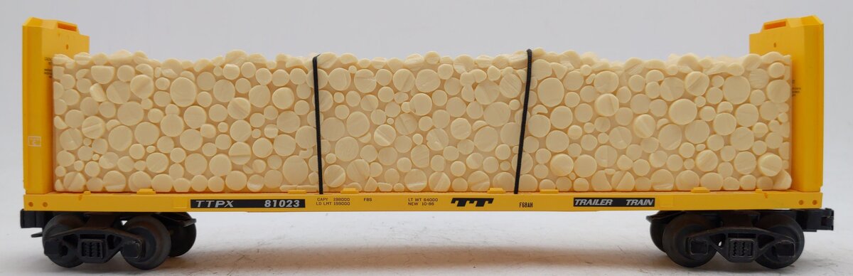 Lionel 2043121 O Trailer Train Standard Bulkhead Flatcar #81023 EX/Box