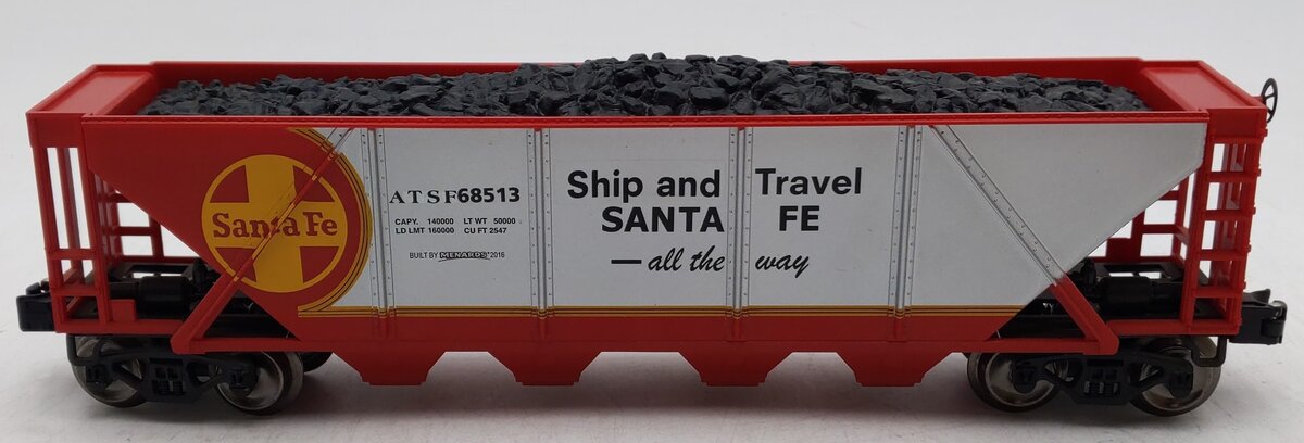 Menards 279-3048 O Gauge Santa Fe 4-Bay Hopper Car #68513 LN/Box