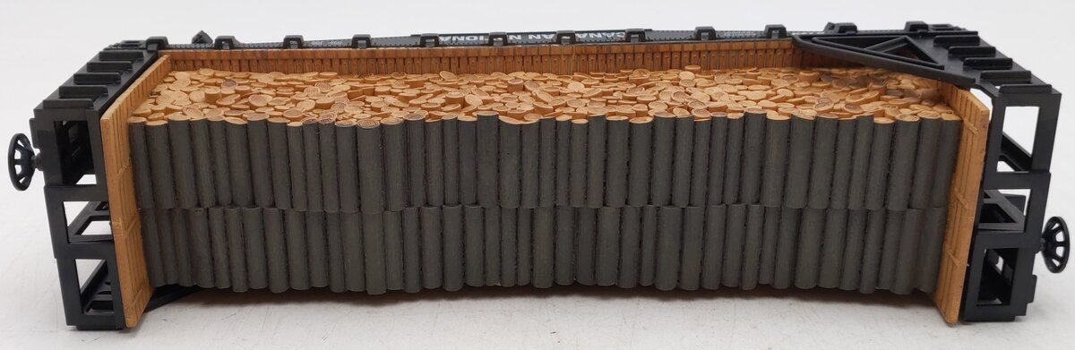 Menards 279-3434 O Canadian National Flatcar w/ Log Load #6120 LN/Box