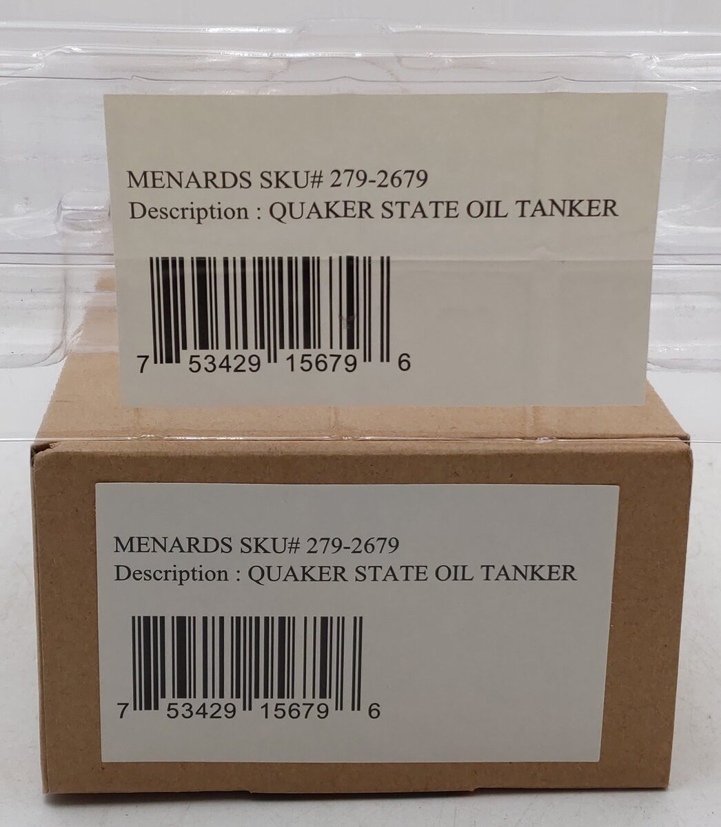Menards 279-2679 O Gauge Quaker State Oil Tanker #59710 EX/Box