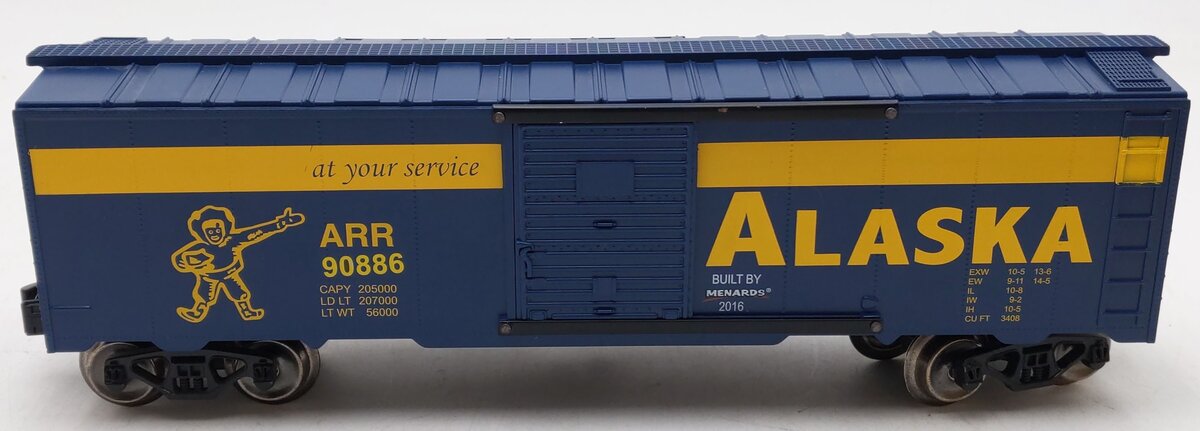 Menards 279-3066 O Gauge Alaska Boxcar #90886 EX/Box