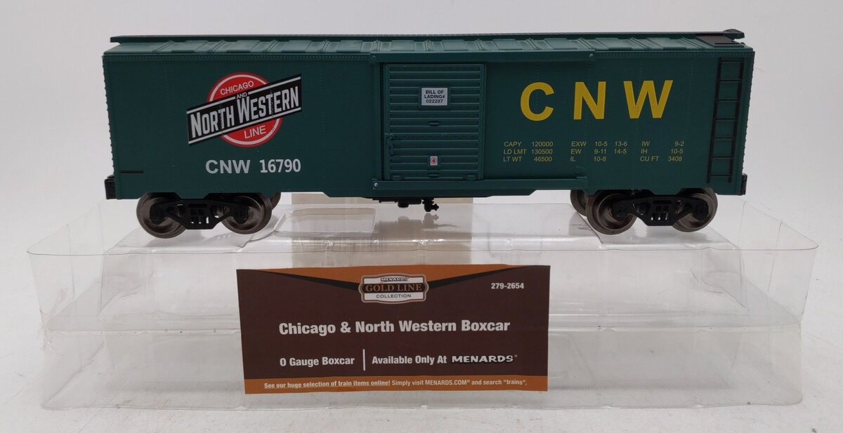 Menards 279-2654 O Gauge Chicago & North Western Boxcar #16790 EX/Box