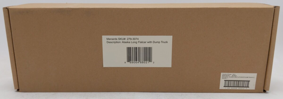 Menards 279-3074 O Gauge Alaska Long Flatcar with Dump Truck #05121 EX/Box