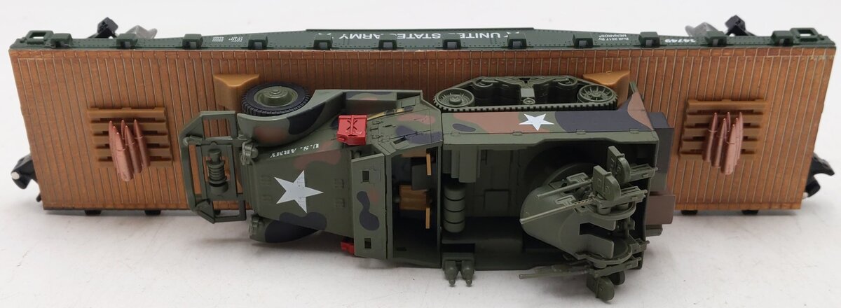 Menards 279-3384 O Gauge Army Flatcar w/ Half Track #14749 LN/Box