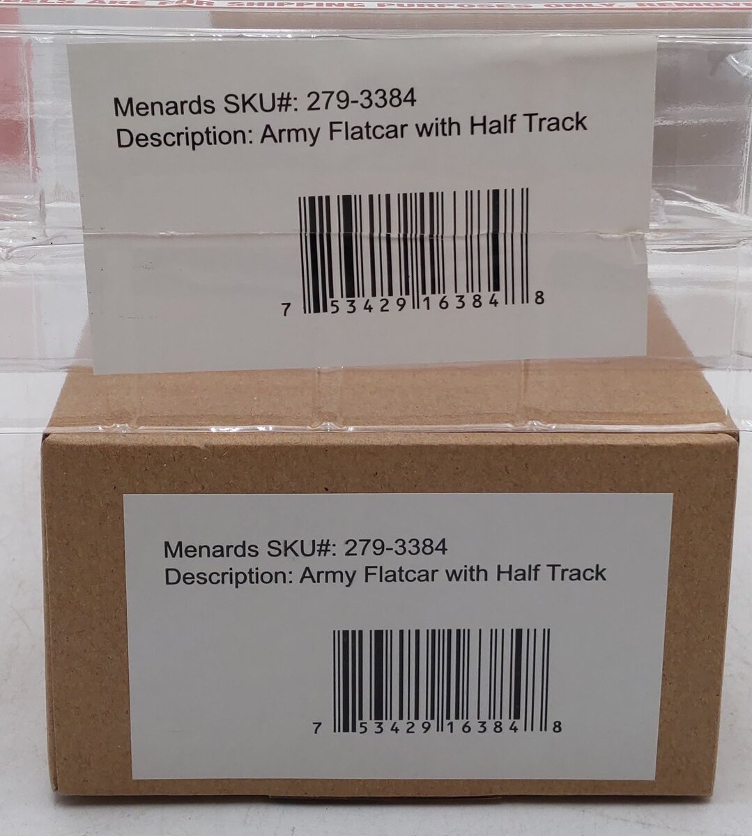 Menards 279-3384 O Gauge Army Flatcar w/ Half Track #14749 LN/Box