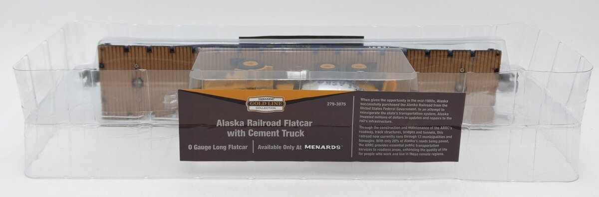 Menards 279-3075 O Gauge Alaska Long Flatcar with Cement Truck #12497 LN/Box