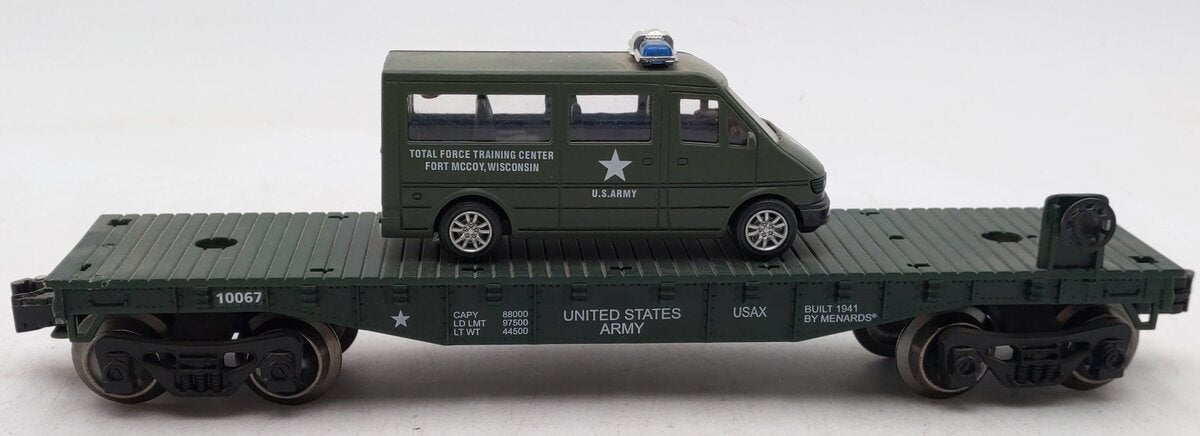Menards 279-3449 O Gauge Army Flatcar with Military Van #10067 EX/Box