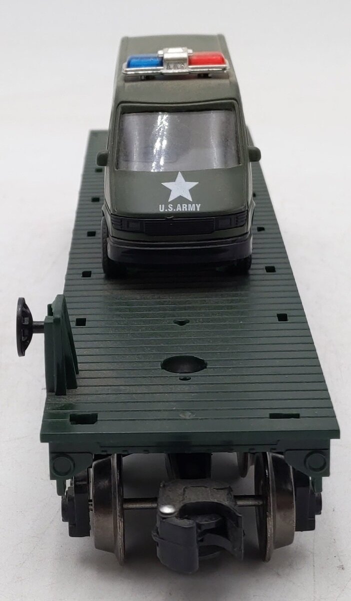 Menards 279-3449 O Gauge Army Flatcar with Military Van #10067 EX/Box
