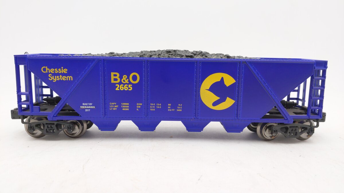 Menards 279-3574 O Gauge B&O Chessie Hopper Car #2665 EX