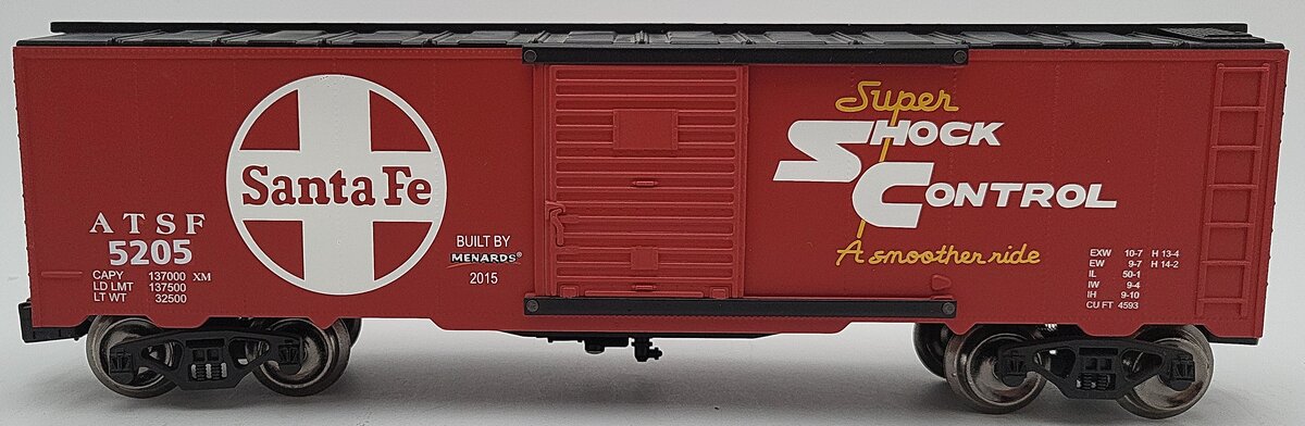 Menards 279-2654 O Santa Fe Shock Control Boxcar EX/Box