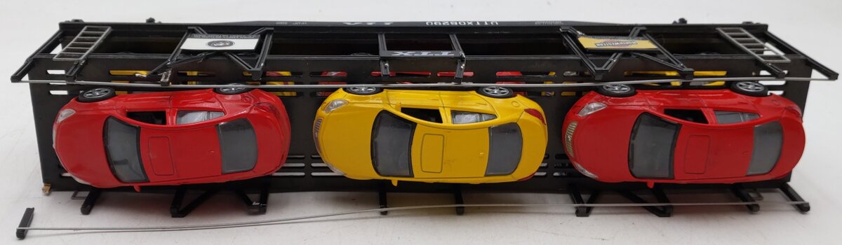 Menards 279-3912 O TXX Auto Carrier w/ Six Cars DTTX #08290 VG/Box