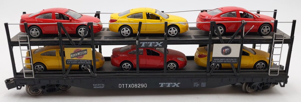 Menards 279-3912 O TXX Auto Carrier w/ Six Cars DTTX #08290 VG/Box