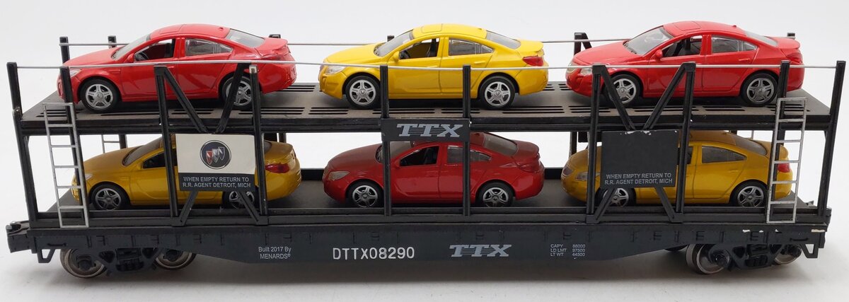 Menards 279-3912 O TXX Auto Carrier w/ Six Cars DTTX #08290 VG/Box