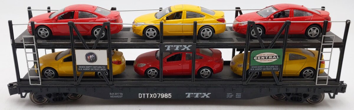 Menards 279-3912 O TXX Auto Carrier w/ Six Cars DTTX #07985 EX/Box