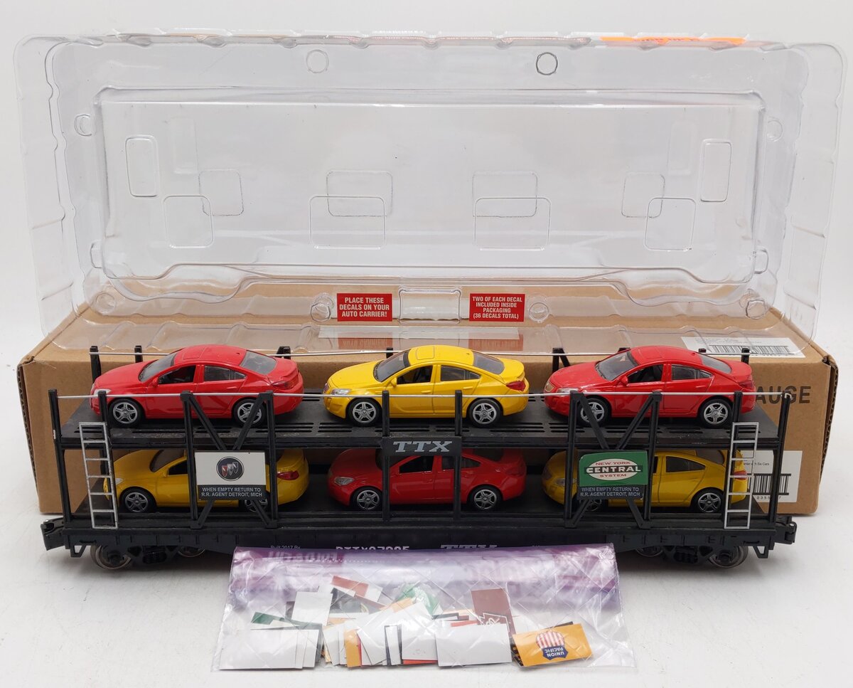 Menards 279-3912 O TXX Auto Carrier w/ Six Cars DTTX #07985 EX/Box