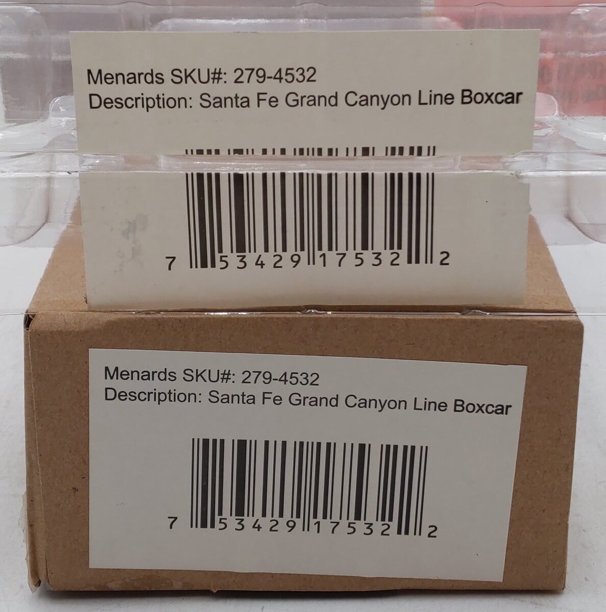 Menards 279-4532 O Gauge Santa Fe Grand Canyon Line Boxcar SFRD #16786 EX/Box