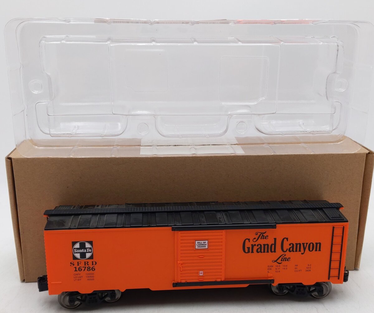 Menards 279-4532 O Gauge Santa Fe Grand Canyon Line Boxcar SFRD #16786 EX/Box