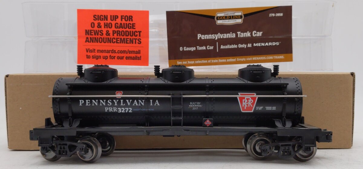 Menards 279-3958 O Gauge Pennsylvania Tank Car #3272 EX/Box