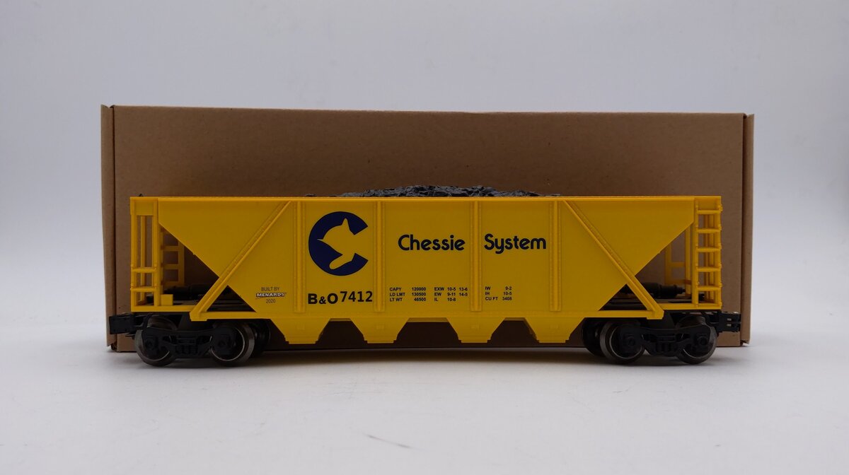 Menards 279-3855 O Gauge B&O Chessie System Hopper Car #7412 LN/Box