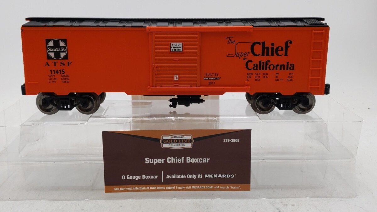 Menards 279-3808 O Gauge ATSF Super Chief Boxcar #11415 EX/Box