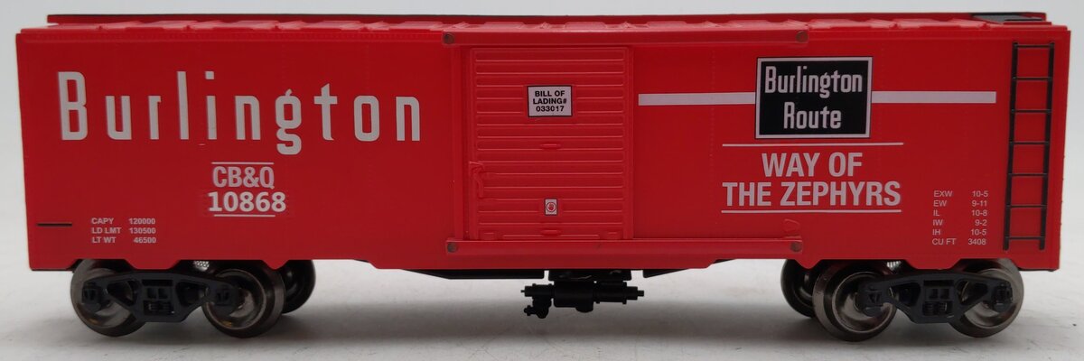 Menards 10868 O Gauge Burlington Route Freight Car #10868 EX/Box
