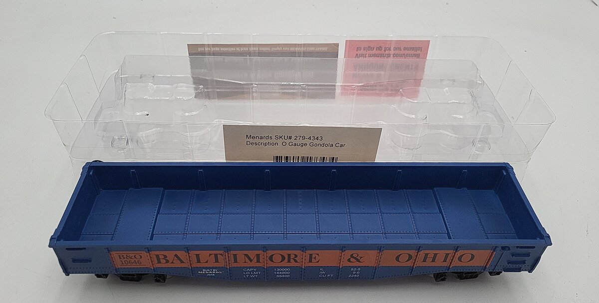 Menards 279-4343 O Norfolk & Western Gondola #5294 LN/Box