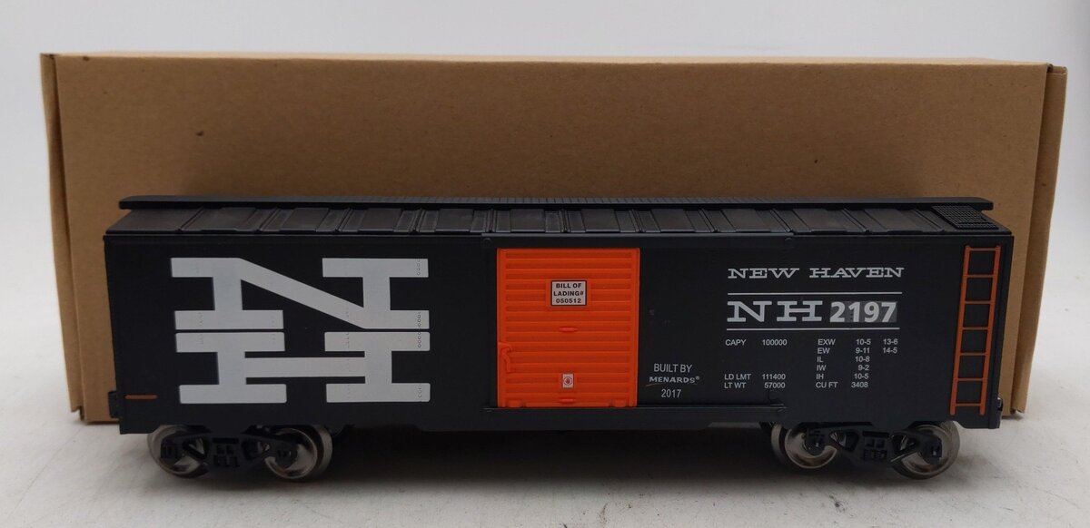 Menards 279-3824 O Gauge New Haven Boxcar #2197 EX/Box