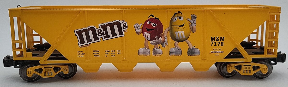 Menards 279-6748 O Gauge M&M's Hopper (Yellow) EX/Box