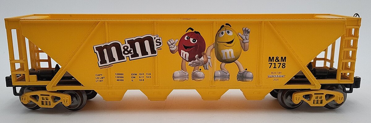 Menards 279-6748 O Gauge M&M's Hopper (Yellow) EX/Box